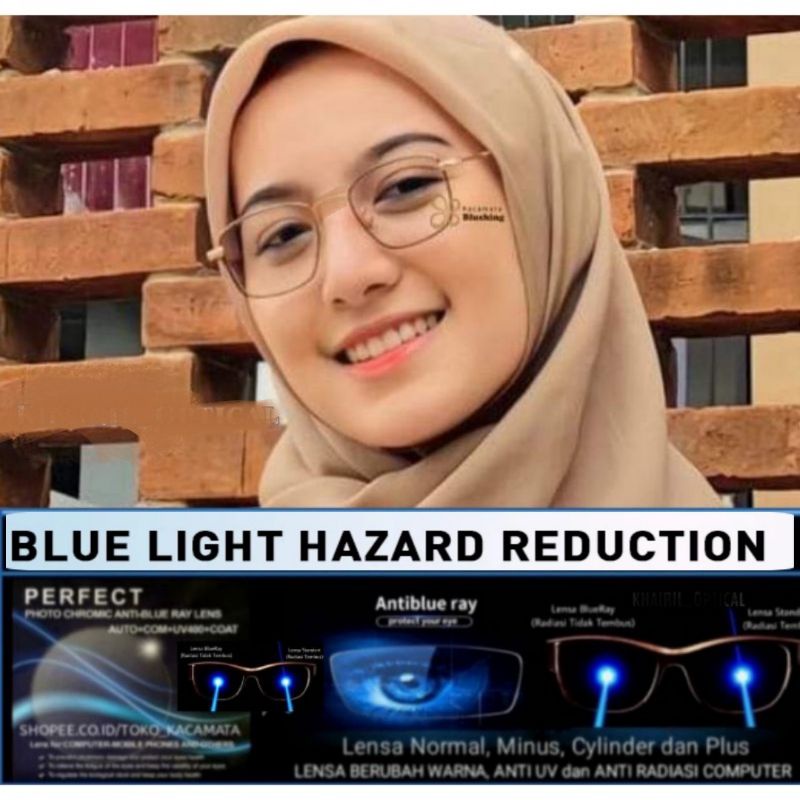 Kacamata Kotak Kecil fashion  wanita lensa minus antiradasi