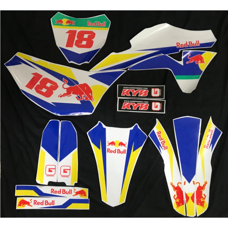 Decal Stiker KLX GORDON Dekal Variasi Stiker Striping Custom Fullbody Redbull