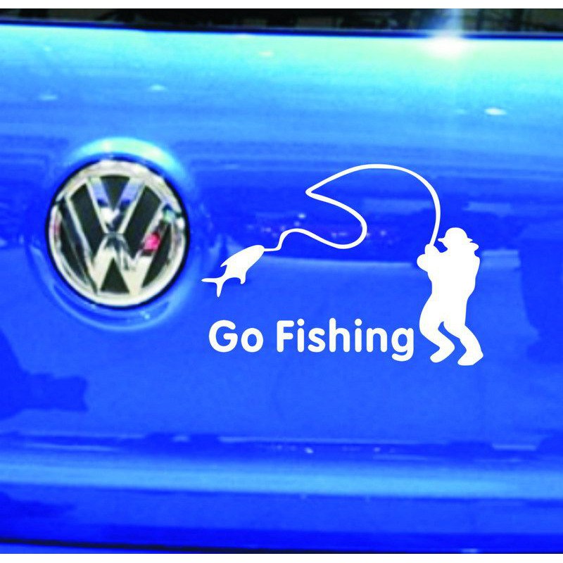 Tempelan Stiker Mobil Fisher Go Fishing Reflector Kualitas Import