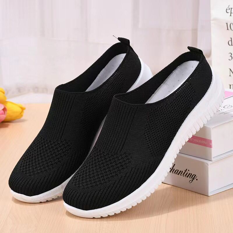 Permata  Sandal Slip On Flyknit Wanita 882 Sandal Selop Nyaman Shoes Women Import