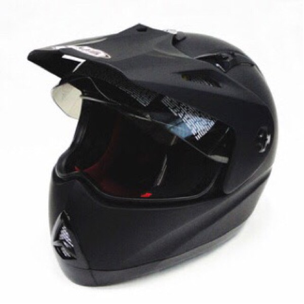 zeus 2100 matt black doff hitam dop helm supermoto cross murah M L XL