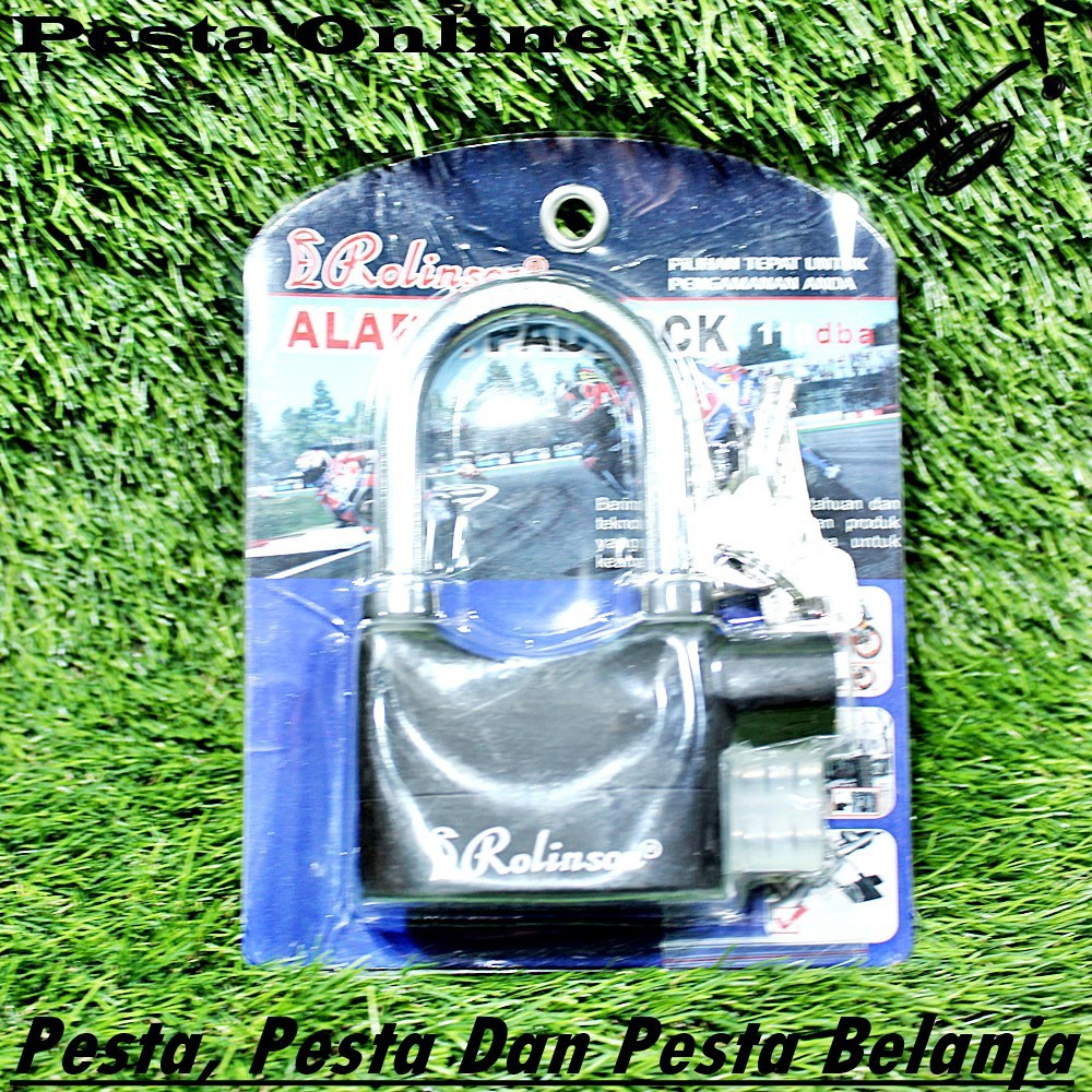 Gembok Alarm Besar Leher Panjang Merk Rolinson Alarm Padlock