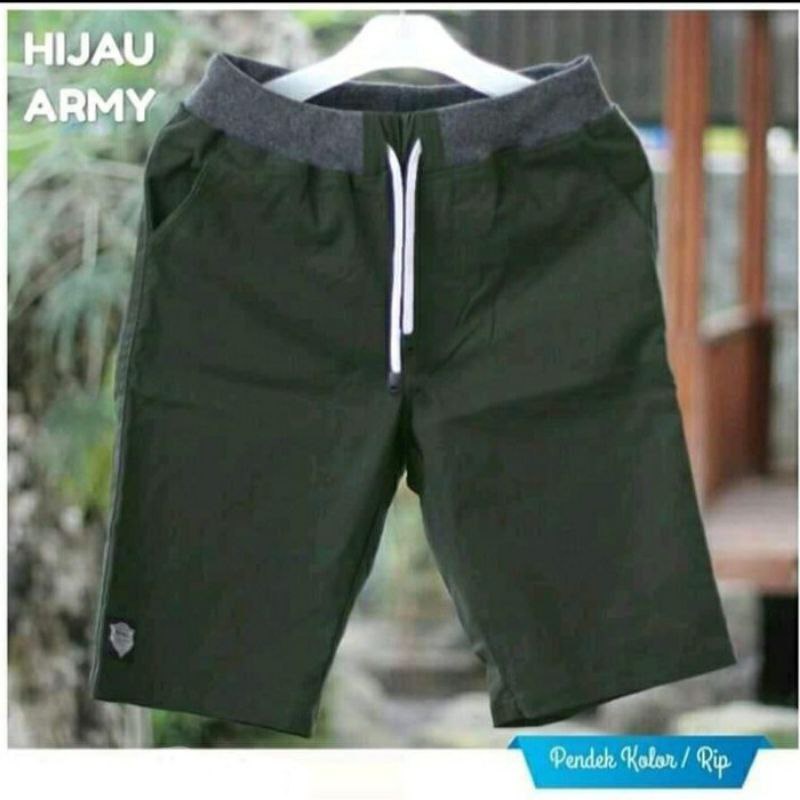 [BIG SIZE] Celana Chino Pendek Pria mick pinggang karet rip katun twill krem coklat surfing santaI