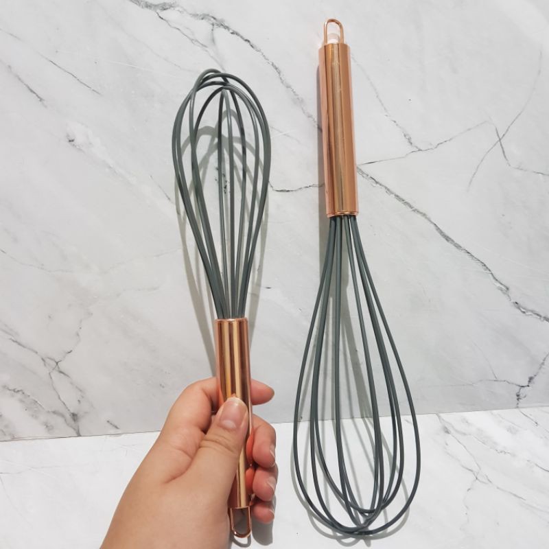 whisk silicone gg rose gold 30 / 25cm egg beater manual pengocok telur silikon kocokan silicon