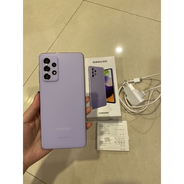 SAMSUNG A52 128GB FULL SET GARANSI RESMI SEIN (VIOLET) SECOND PRELOVED MULUSSS