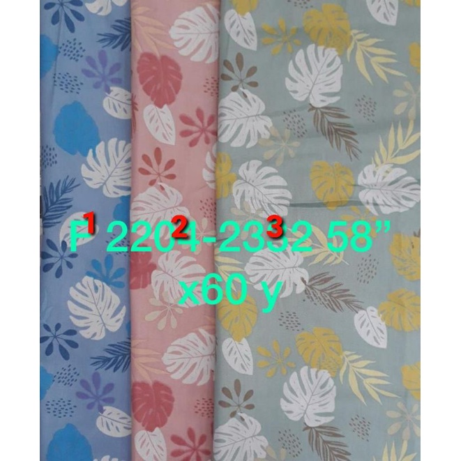 Kain katun jepang meteran/bahan jepang motif daun