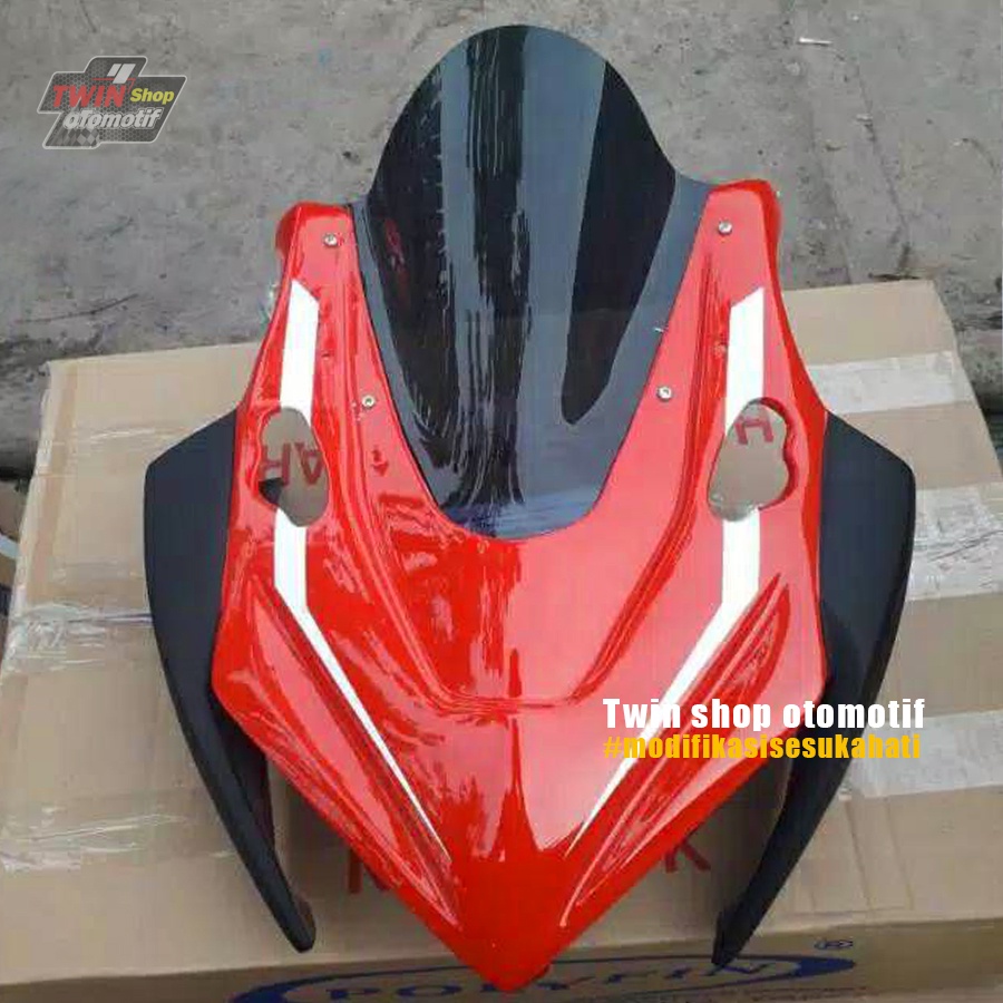 TOPENG HONDA NEW CBR150R FACELIFT V5 VISOR CBR 150R K45N K45G MERAH GLOSSY