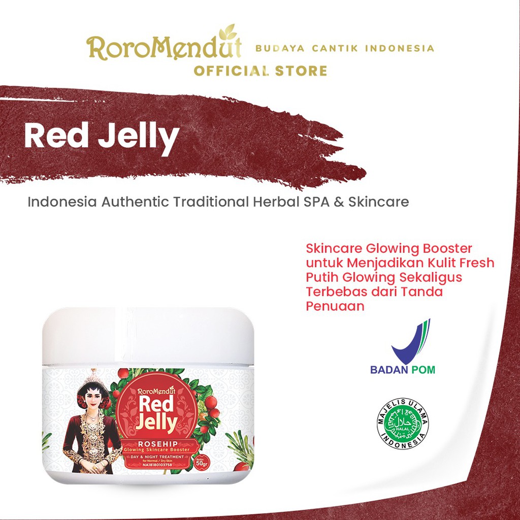 Roro Mendut Red Jelly Premium Super Wajah Glowing Sleeping Mask Whitening + Anti Aging BPOM Original