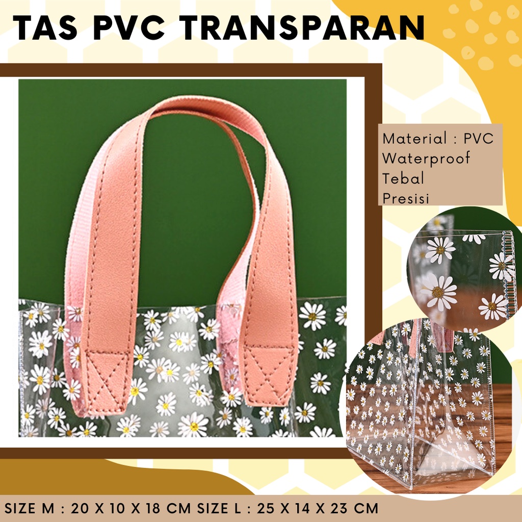 Tas PVC Transparan Multi Fungsi / Waterproof / Tebal / Hampers