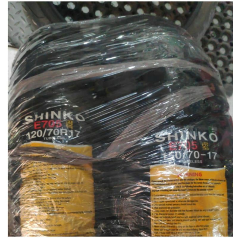 paketan ban shinko E705 120/70-17 dan 150/70-17