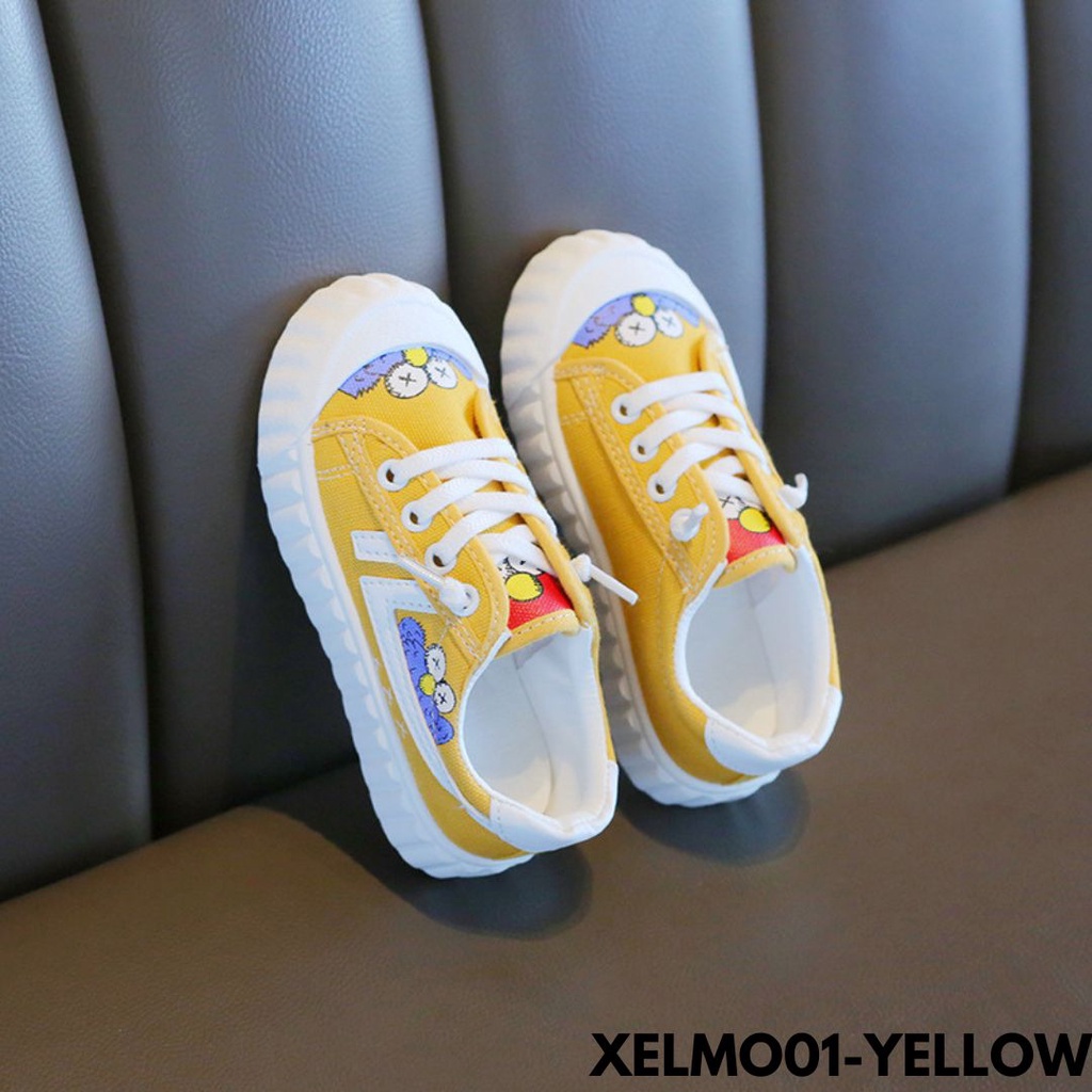 SEPATU ANAK BERTALI PRAKTIS LANGSUNG SLOP AJAH AUTO BAHAN CANVAS IMPORT ELMO01