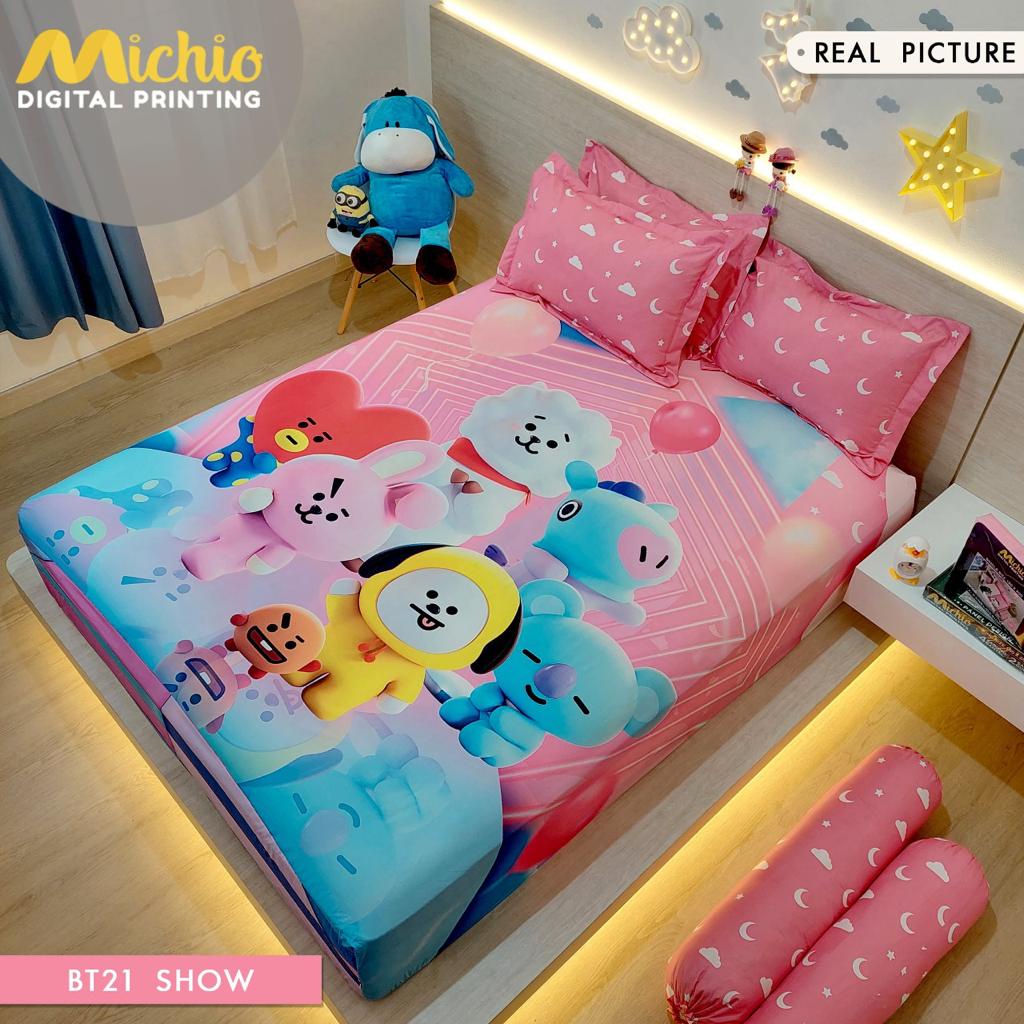 SPREI TINGGI 30 MOTIF PANEL EXCLUSIVE MICHIO Kualitas No 1 Shopee Ukuran 180x200x30 4bantal