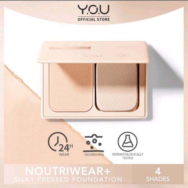 YOU Y.O.U NOUTRIWEAR+ SILKY PRESSED FOUNDATION / BEDAK TRANSFERPROOF / WATERPROOF