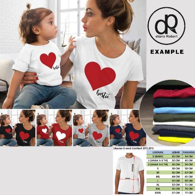 kaos couple ibu dan anak "love bestie"