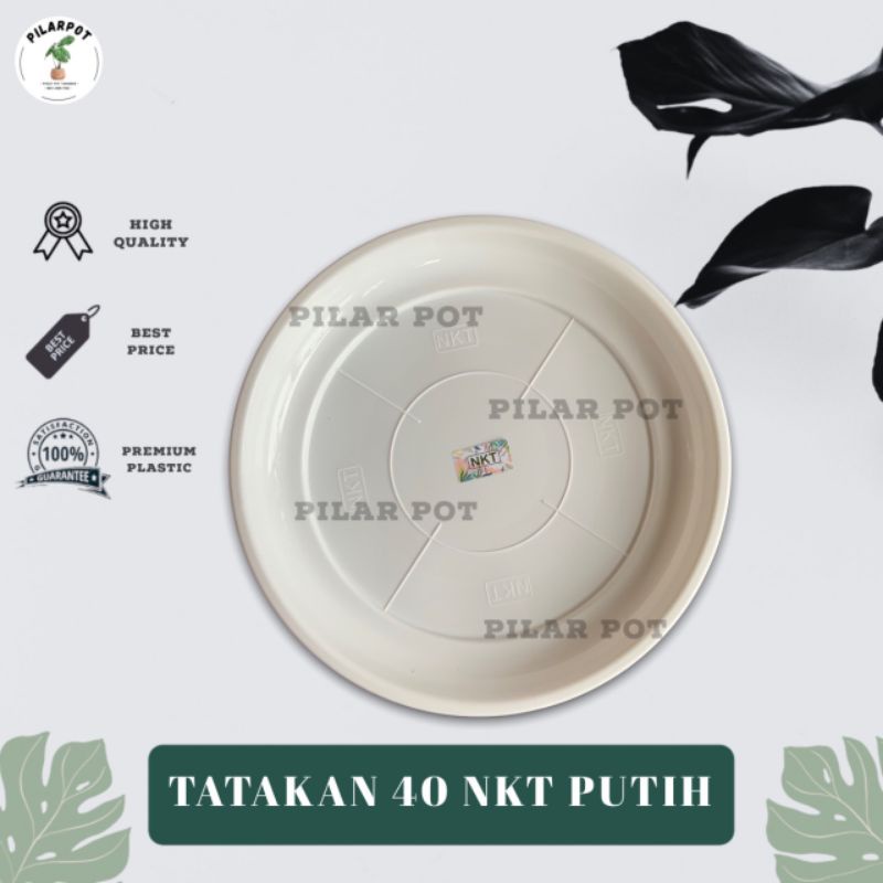 tatakan alas pot bunga nkt 40 putih 37cm untuk pot 40cm - NKT PUTIH 40