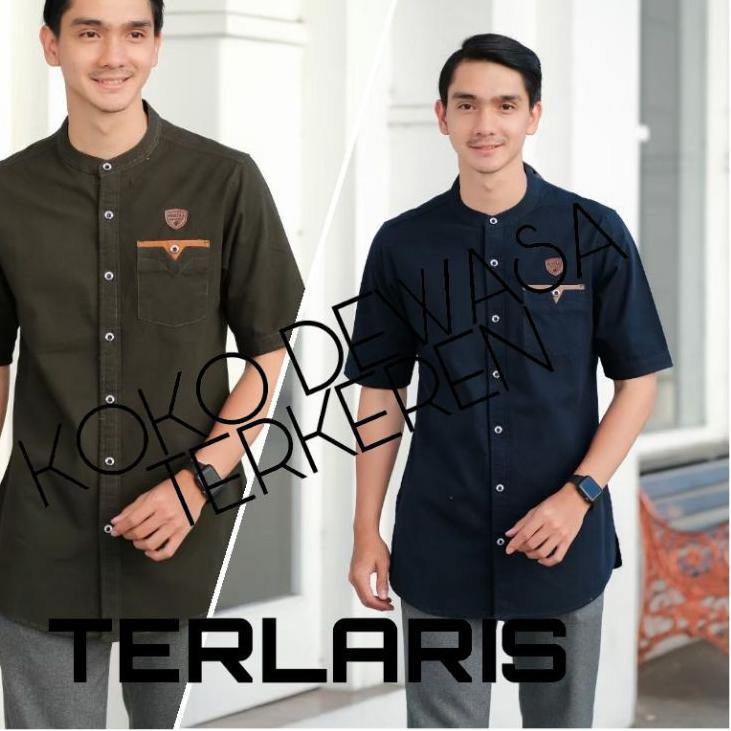SHOPEE MALL Baju Koko Pria Gus Azmi Syubbanul Muslimin Kombinasi Hadroh Azzahir Hilw HO187 KEMEJA KO