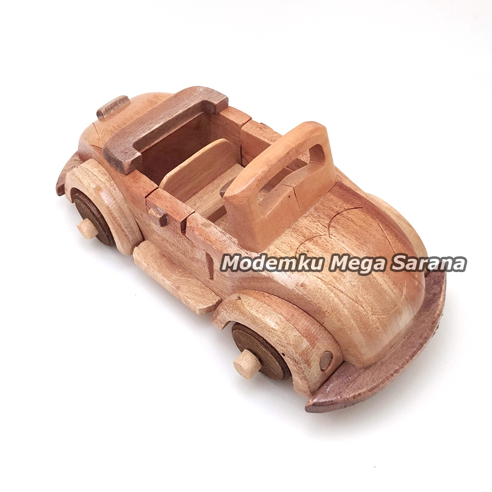 Miniatur Mobil VW Kayu Tanpa Tutup 18x9x6 cm