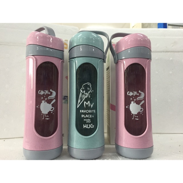 BOTOL AIR MINUM KACA DNG / BOTOL MINUM KACA BONEKA / BOTOL AIR MINUM KACA HUG