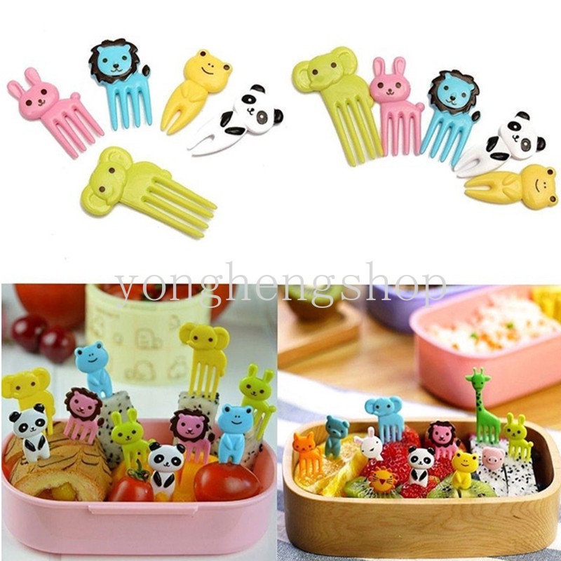 1 Set Garpu Buah / Kue / Dessert / Bento Mini Motif Kartun Untuk Anak