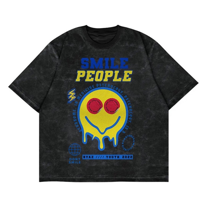 T Shirt Smile People Sandwash BYAZ Original