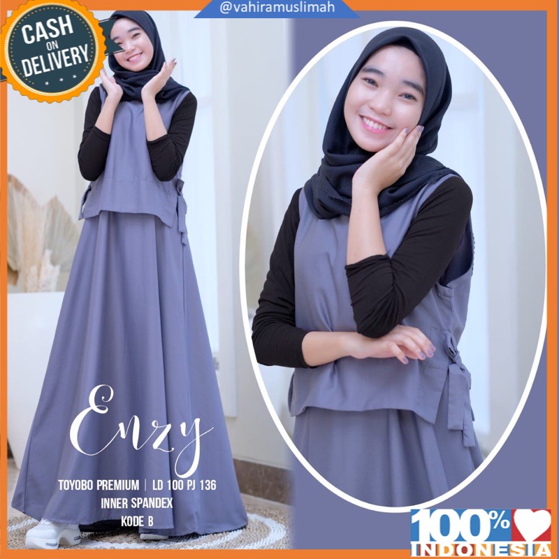 ENZY SET FRE INNER SETELAN GAMIS ANAK MUSLIMAH ORI BY SHOFIYA BTC