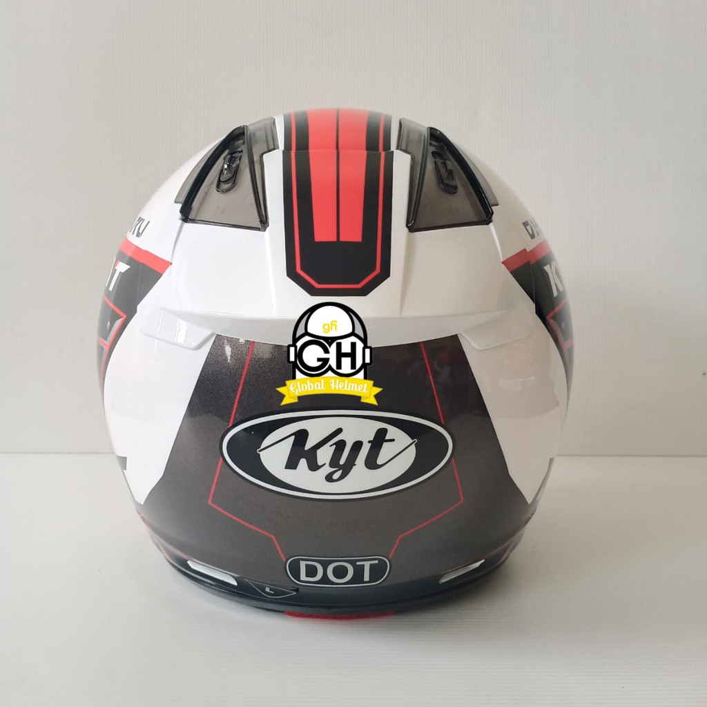 HELM HALF FACE KYT DJ MARU KYT DJMARU MOTIF #9 WHITE RED