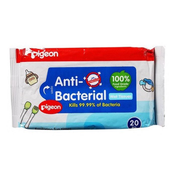 PIGEON Anti Bacterial Wet Tissue - 20 Sheets Tisu Basah Bayi