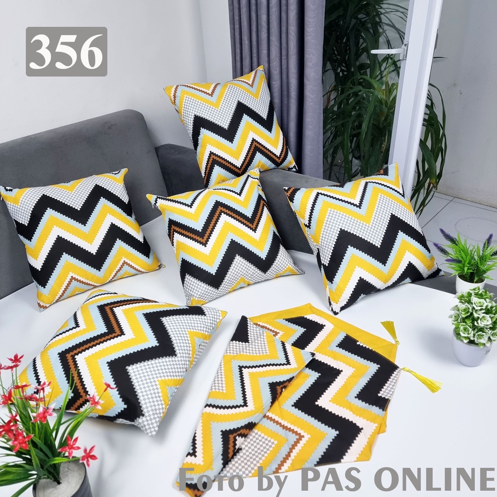 PAKET TAPLAK + SARUNG BANTAL SOFA 40X40