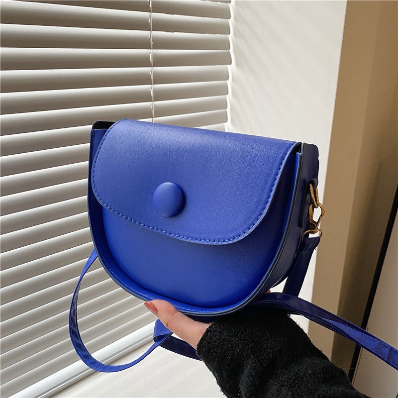 Klein blue saddle bag women's spring and summer all-match niche design high-end 2022 new one-shoulder messenger bag women