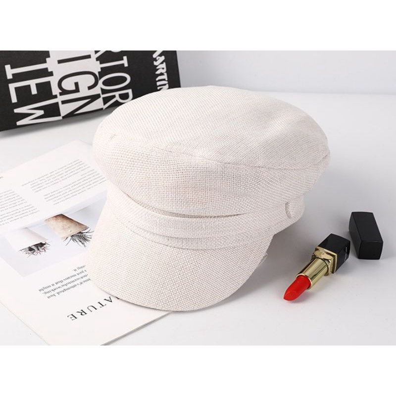 Topi Baret Wanita Bling Rantai-No 2 Putih Cream