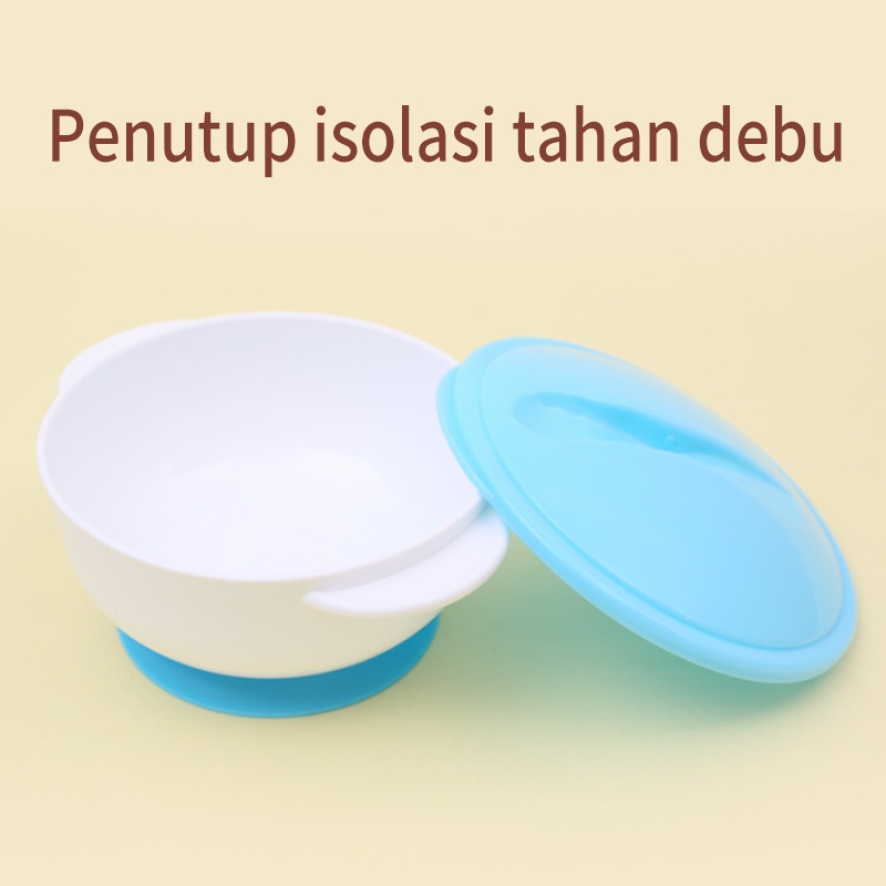 Mangkuk Pengisap Bayi Set Mangkuk Perjalanan dengan Penutup Mangkuk Makan Bayi Suplemen Anak Mangkuk Pengisap Belajar Makan Mangkuk Pelatihan Aman dan Ramah Lingkungan