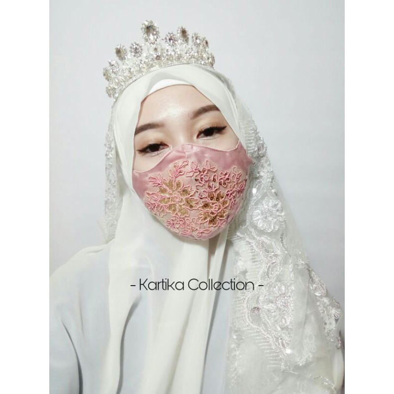 Masker Brokat Premium / Kain 3 Lapis