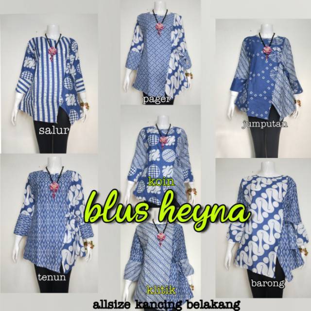 Blus heyna atasan  Baju batik  wanita  Abg modis modern 