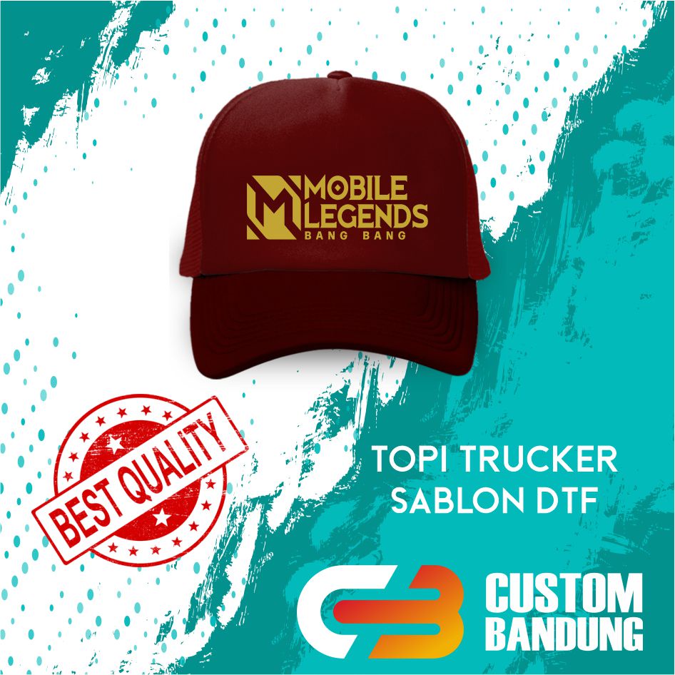 Topi Trucker MOBILE LEGEND 2  Pria Wanita Topi Jaring Aura Jala Trucker Cap Bisa Tulis Nama Bisa COD Original High Premium Quality