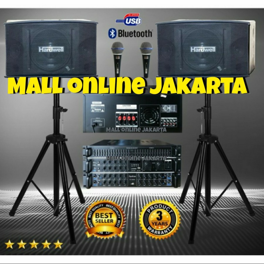 Speaker Hardwell 10 inch paket sound system karaoke Super bass Ori