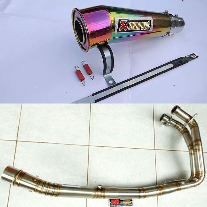 Costum Knalpot Racing CBR 250R PNP Akrapovic Megaphone Rainbow