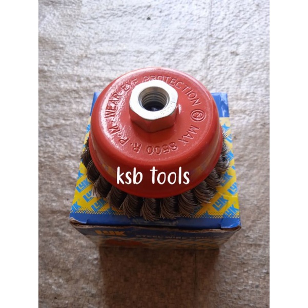 Sikat kawat mangkok 4 inch LYK M14