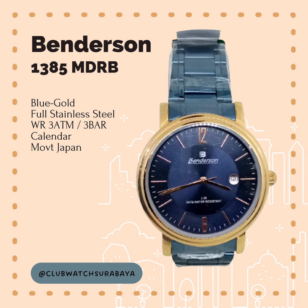 Jam Tangan Pria Benderson / Benderson Jam Tangan Pria Analog AL 1385 MDRB