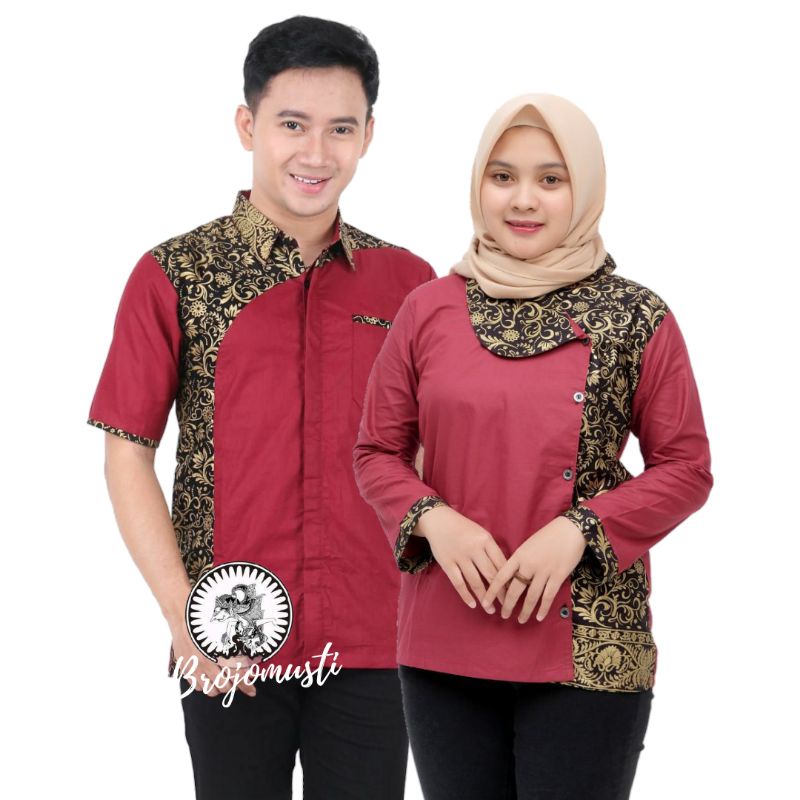 Maura/Couple Kombinasi/Sania Ruffle Batik Couple Pesta M.L.XL.