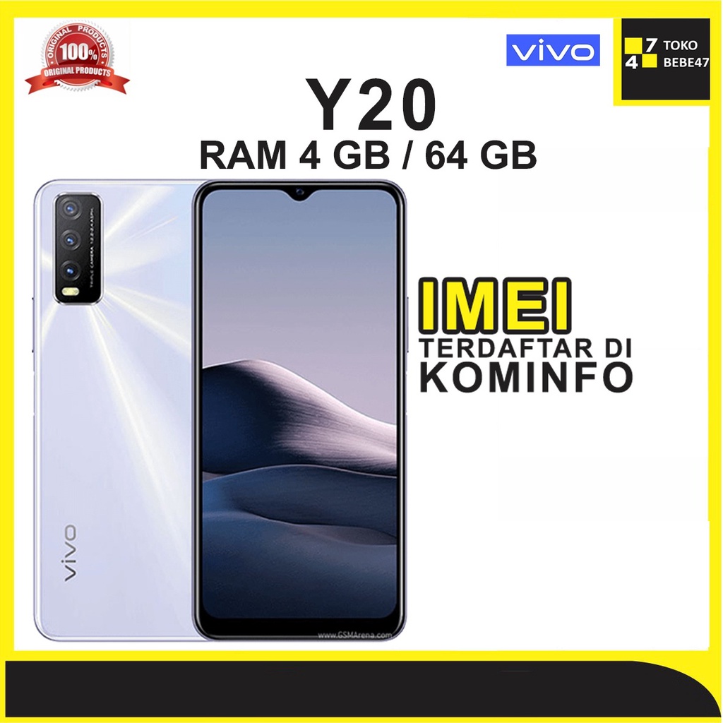 VIVO Y20 2021 4/64 GB GARANSI RESMI VIVO NEW