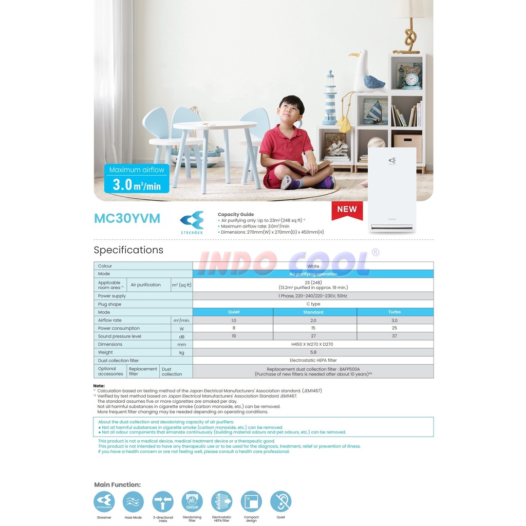 AIR PURIFIER DAIKIN MC30YVM (STREAMER)