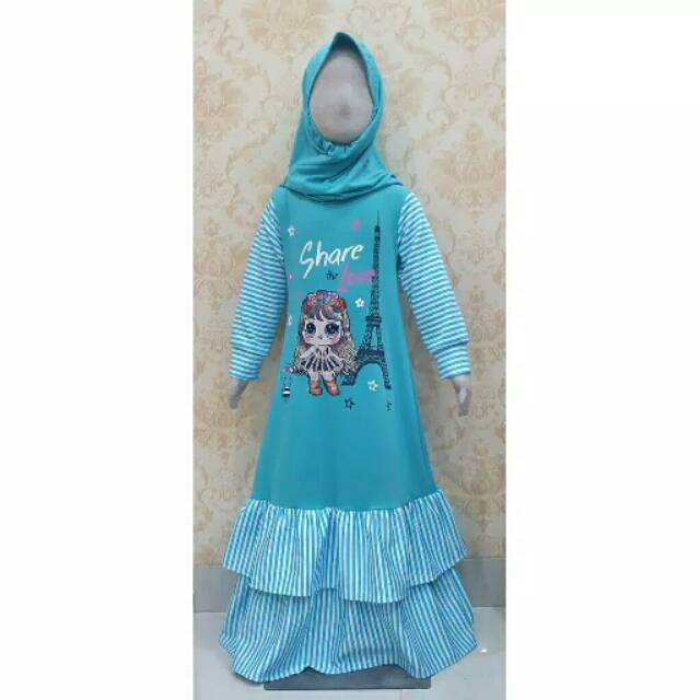 Gamis LOL LED merk Catherine kids umur 5-8 tahun