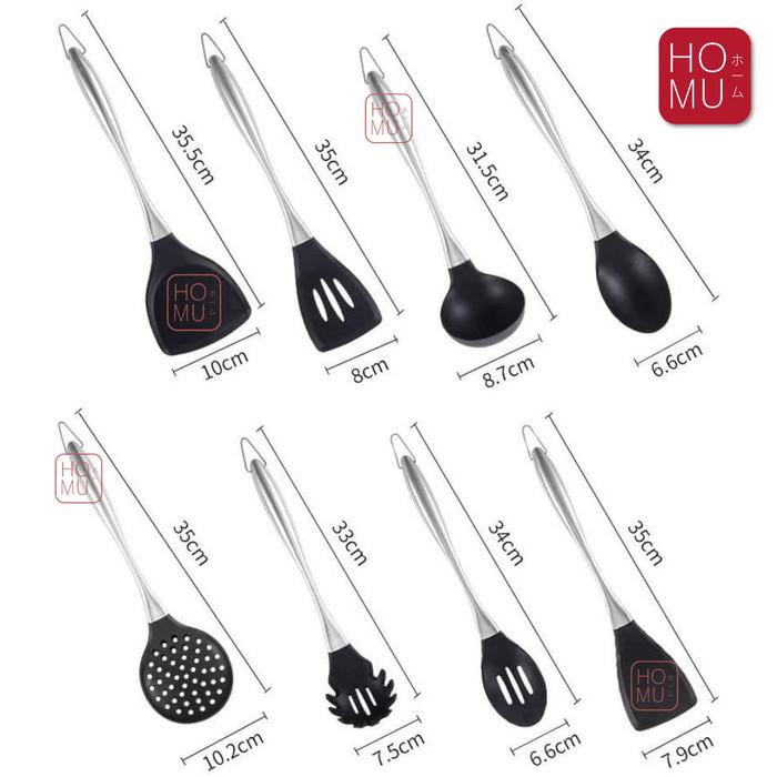 HOMU SPATULA SUTIL SILIKON KITCHEN UTENSIL SET GAGANG STAINLESS BPAFRE