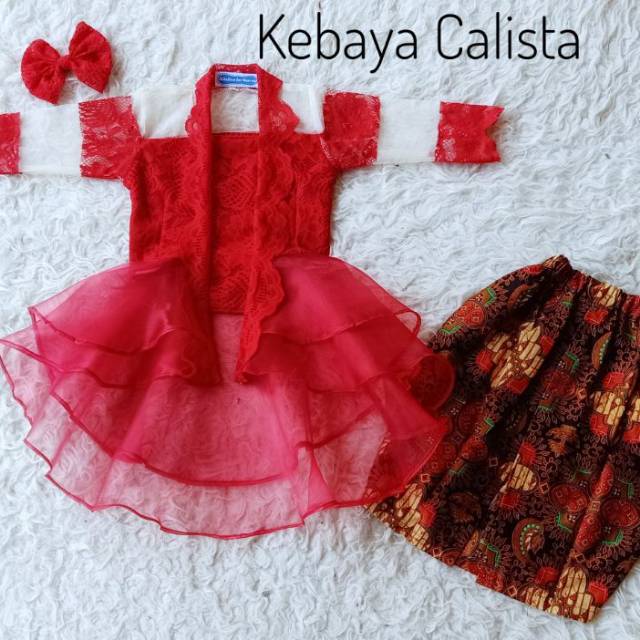 Kebaya / kebayak Calista Fashion anak perempuan Baju adat Baju Kartinian Baju karnaval TK
