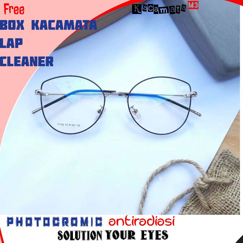 kacamata photocromic antiradiasi normal,minus,plus,cilinder,kode730 size53-20-138