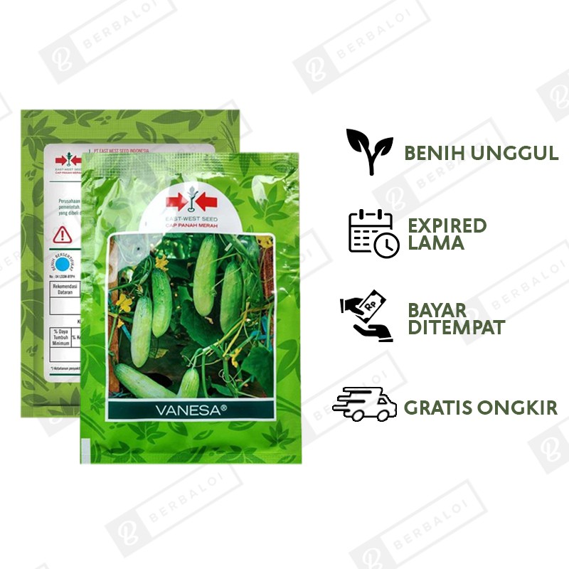COD Vanesa Benih Mentimun Lalap 20 Gram Cap Panah Merah