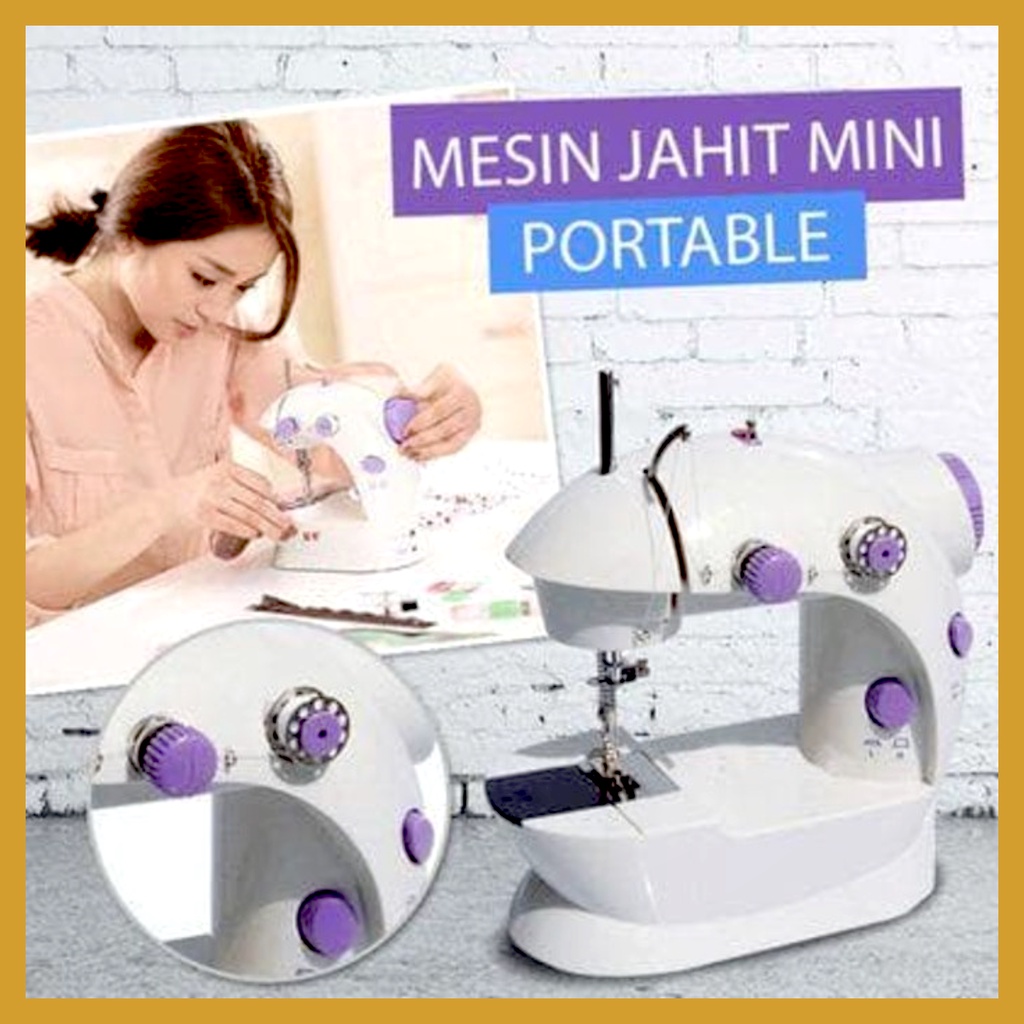 Mesin Jahit Mini Portable SM-202A Mesin Jahit Portable Multifungsi Sewing Kit Mesin Jahit Praktis Ada Lampu GOSHOP88