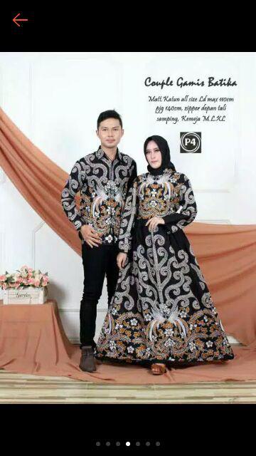 Big Size Jumbo Size Fit Xxl Ld 110 Cm Couple Batik Model Gamis Warna Hitam