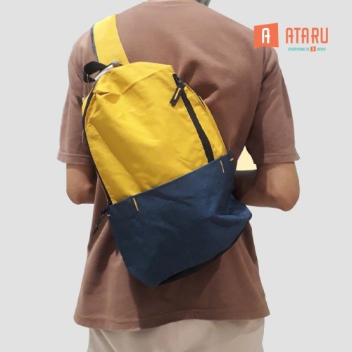 ataru tas selempang - biru/kuning