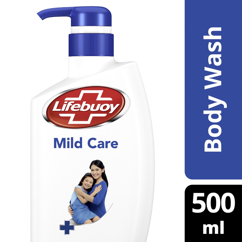 Lifebuoy Sabun Mandi Cair Anti Bacterial Body Wash Mild Care 100% Lebih Kuat Lawan Kuman Berbahaya &amp; 10x Moisturizer 500 mL